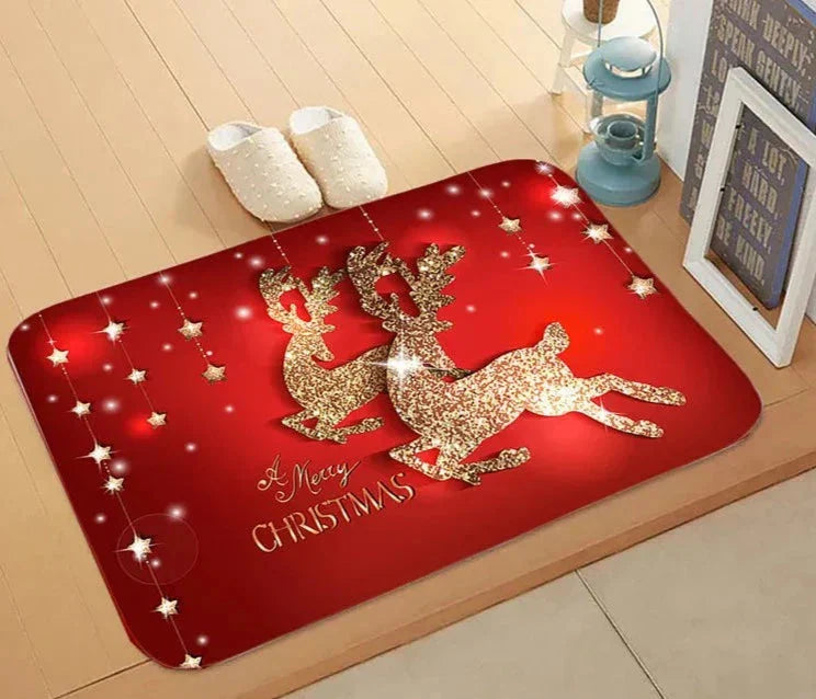 Türmatte – Rutschfeste Weihnachtsdekoration Lustiger Weihnachtsmann-Teppich