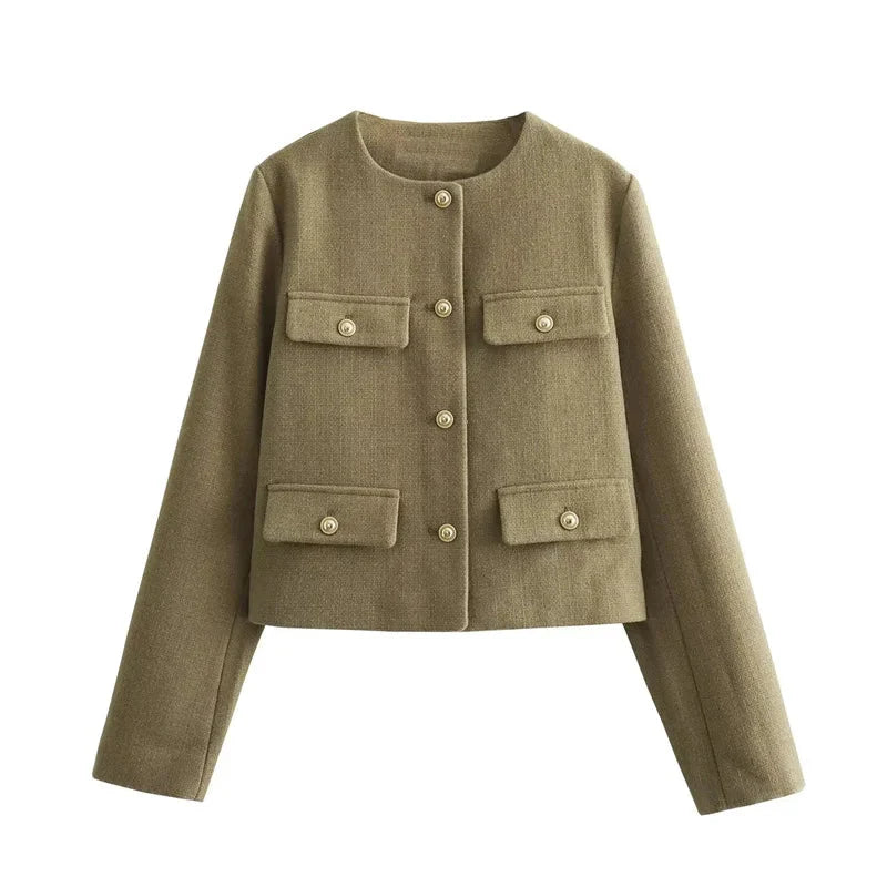 Tweedjacke | Kurz | Einreihig | Blazerjacke | Damenjacke