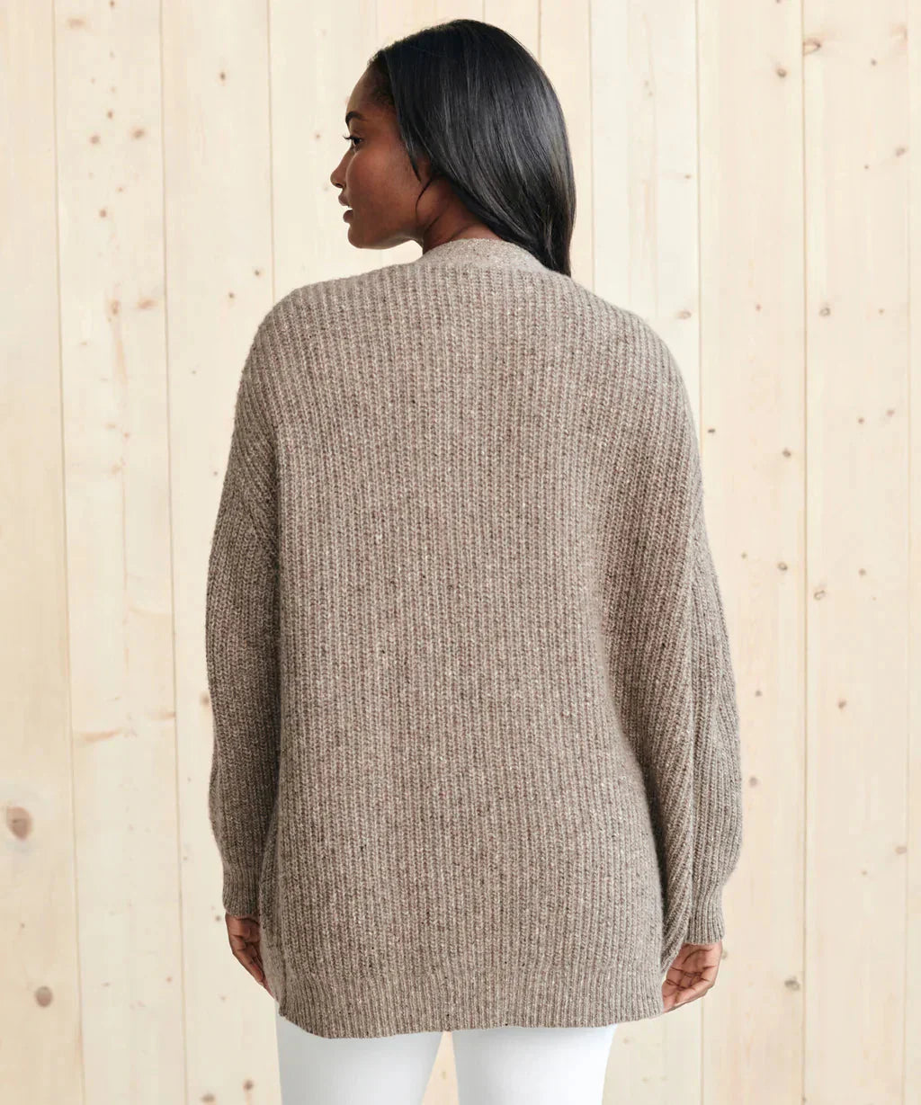 Übergroße Strickjacke – Damen-Strickjacke aus Kaschmir mit V-Ausschnitt und Knöpfen