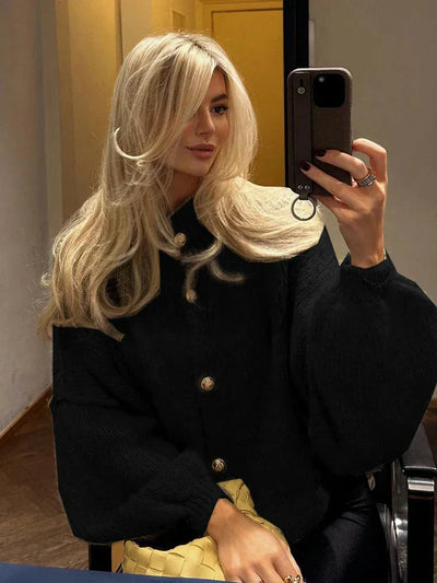 Übergroße Strickjacke – Warme, locker sitzende, grob gestrickte Damenjacke