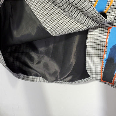 Übergroßer Blazer | Grau | Bedruckt | Blazerjacke | Damenblazer