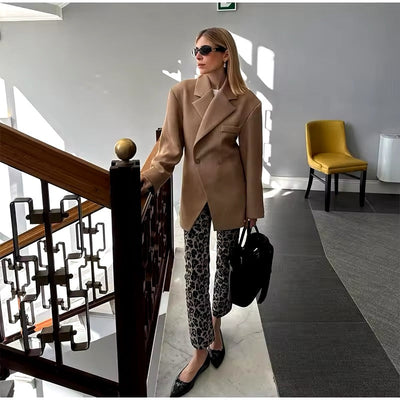 Übergroßer Blazer | Zweireiher | Braun | Blazerjacke | Damenblazer