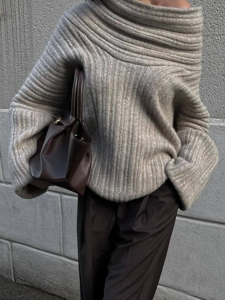 Übergroßer Pullover | Warm | Gestrickt | Pullover | Damen-Strickwaren