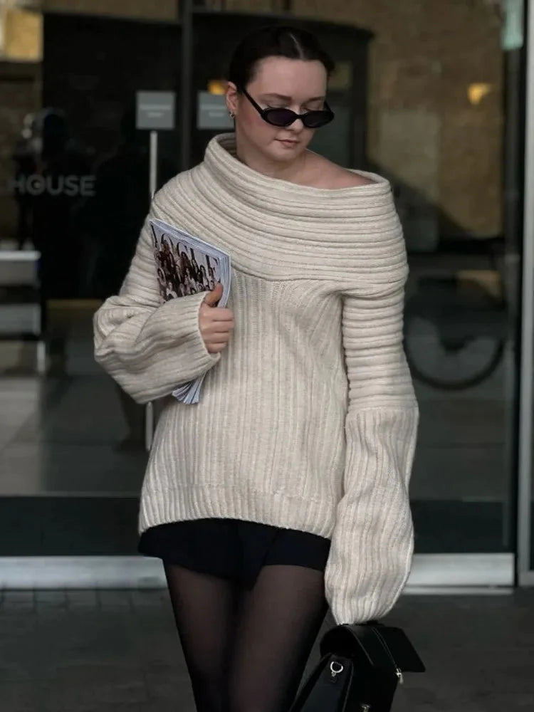 Übergroßer Pullover | Warm | Gestrickt | Pullover | Damen-Strickwaren