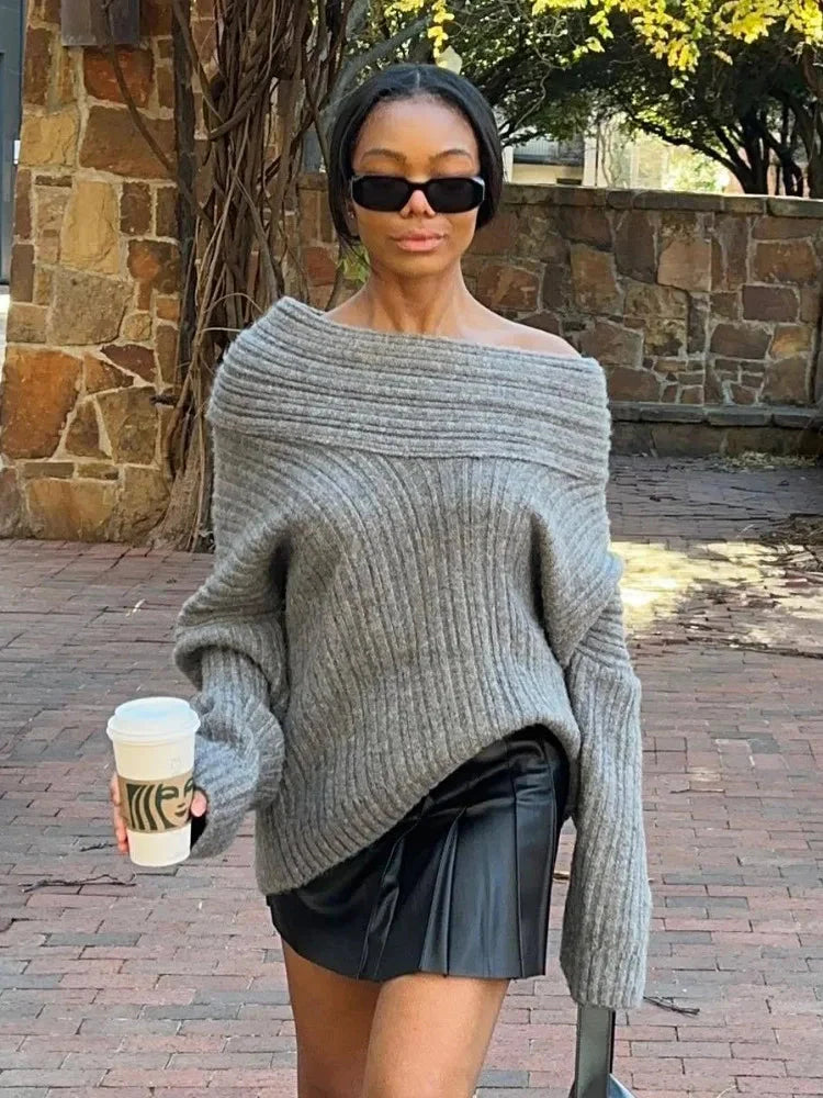 Übergroßer Pullover | Warm | Gestrickt | Pullover | Damen-Strickwaren