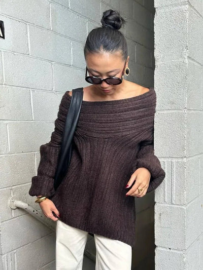 Übergroßer Pullover | Warm | Gestrickt | Pullover | Damen-Strickwaren
