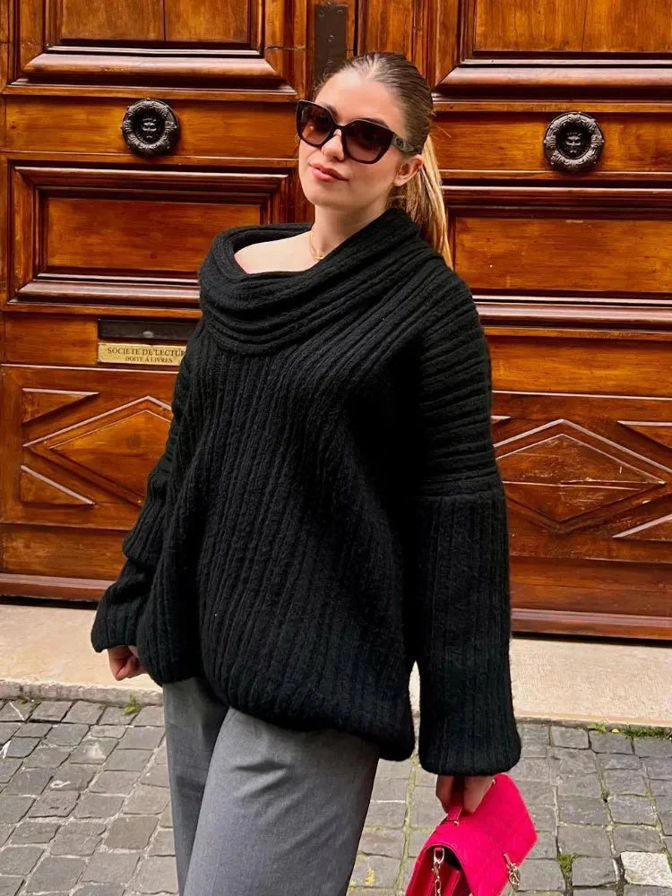 Übergroßer Pullover | Warm | Gestrickt | Pullover | Damen-Strickwaren