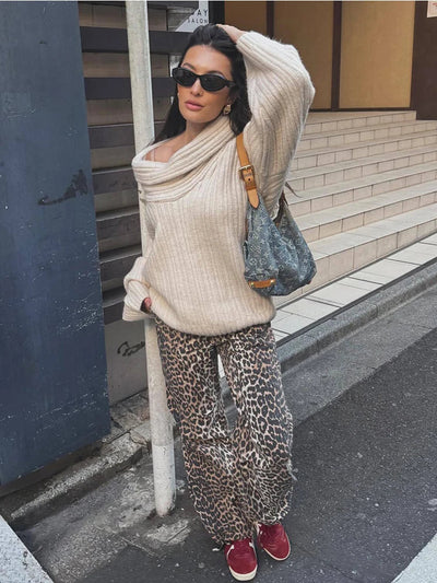 Übergroßer Pullover | Warm | Gestrickt | Pullover | Damen-Strickwaren