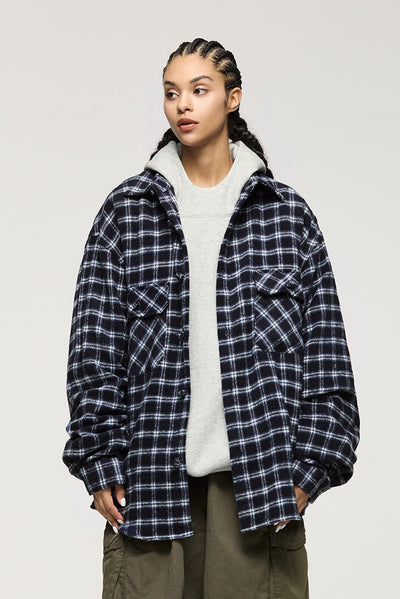 Übergroßes Hemd - Kariert - Lockere Passform - Button-Up Hemd - Überhemd