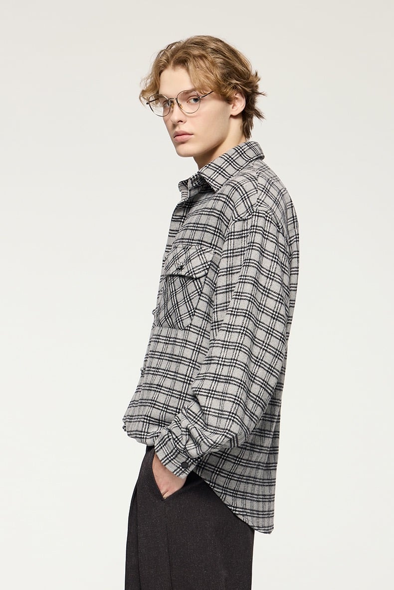 Übergroßes Hemd - Kariert - Lockere Passform - Button-Up Hemd - Überhemd