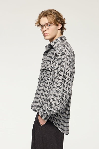 Übergroßes Hemd - Kariert - Lockere Passform - Button-Up Hemd - Überhemd