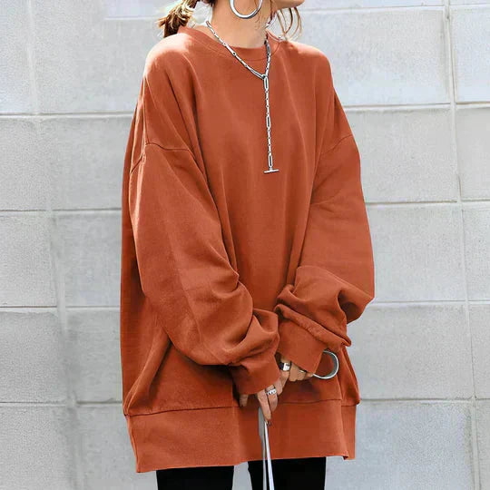 Übergroßes Sweatshirt – Gemütlich – Pullover – Schlabberpullover – Damenbekleidung