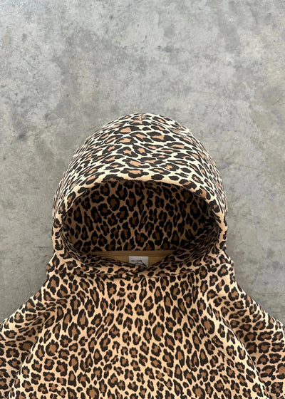 Unisex-Kapuzenpullover | Leopard | Tasche | Oversize-Kapuzenpullover | Pullover-Kapuzenpullover