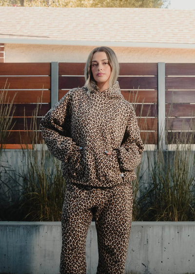 Unisex-Kapuzenpullover | Leopard | Tasche | Oversize-Kapuzenpullover | Pullover-Kapuzenpullover