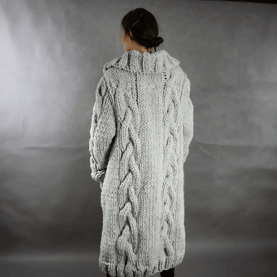 Andalsnes - kuschelig klobig gestrickt Strickjacke mit Kapuze