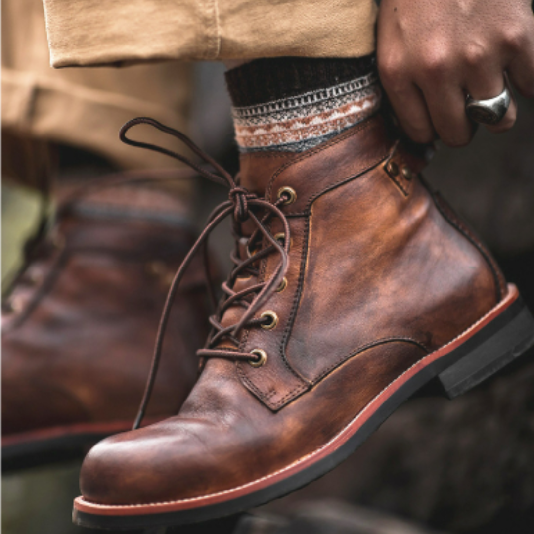 Ammaden | Herren Stilvoll Schnürsenkel Stiefel | Bequeme