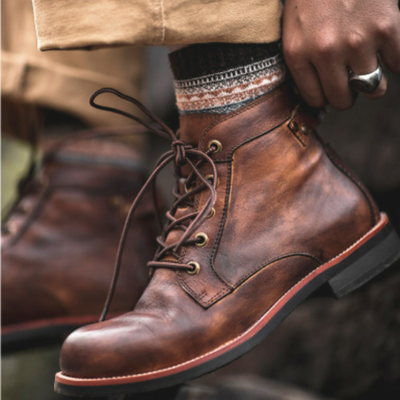 Ammaden | Herren Stilvoll Schnürsenkel Stiefel | Bequeme
