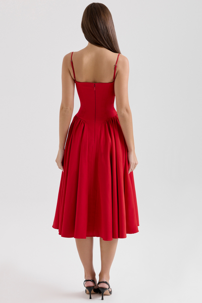 Maissa – Elegantes Midi Kleid mit Ärmeln