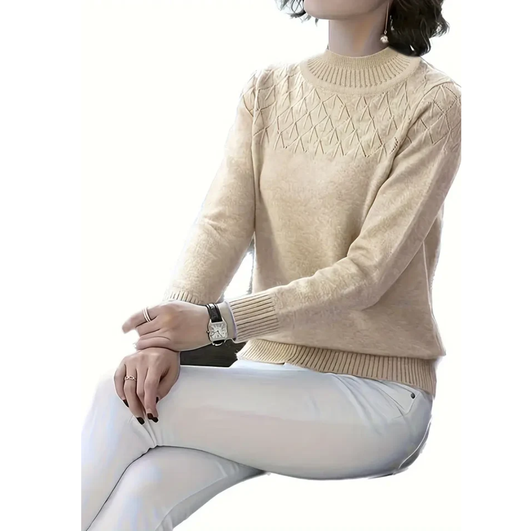 Andleeb | Damen Strick Rundhalsausschnitt Pullover | Winter