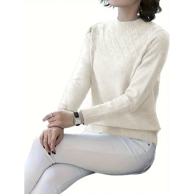 Andleeb | Damen Strick Rundhalsausschnitt Pullover | Winter