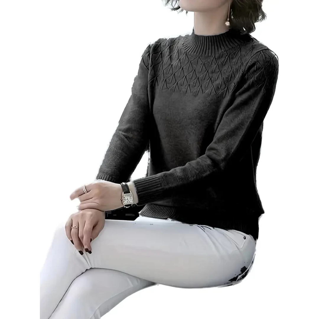 Andleeb | Damen Strick Rundhalsausschnitt Pullover | Winter