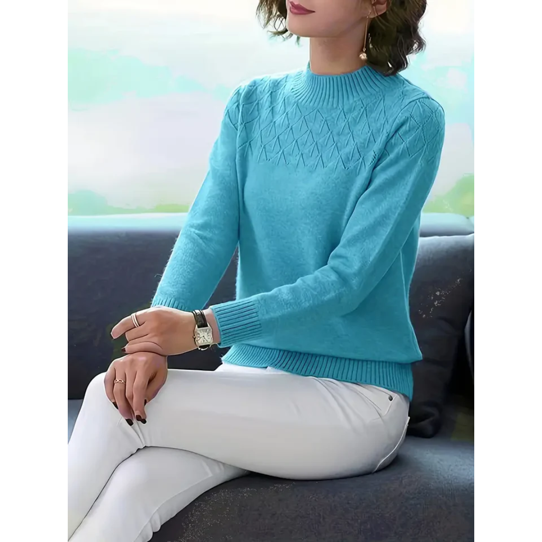 Andleeb | Damen Strick Rundhalsausschnitt Pullover | Winter