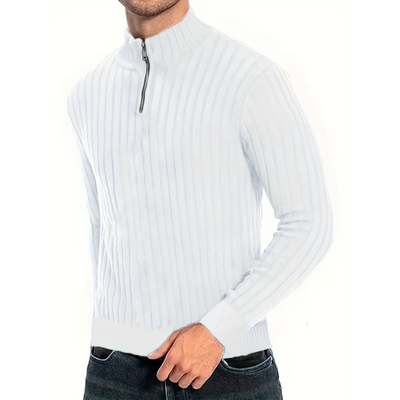 Zaviyer | Herren Langarm Halb Reißverschluss Pullover | Warme