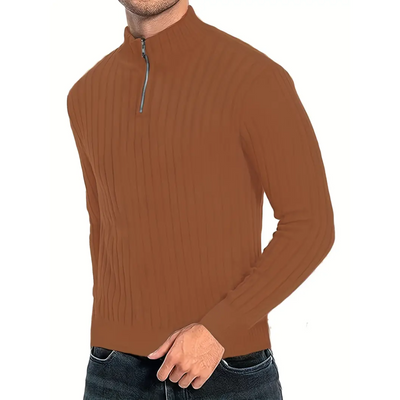 Zaviyer | Herren Langarm Halb Reißverschluss Pullover | Warme