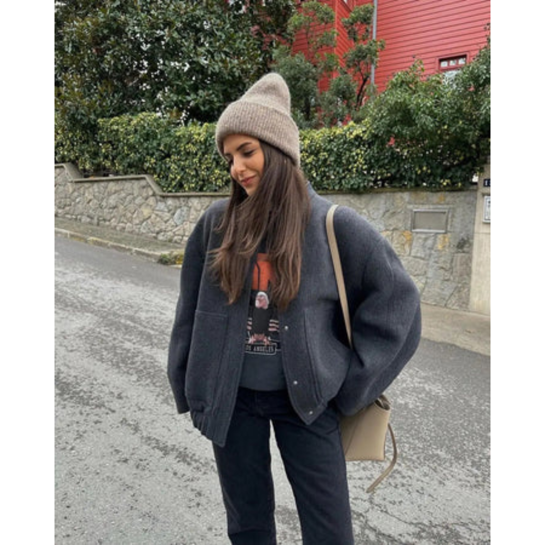 Milae | Damen Langarm Knopf Daunen Jacke | Winter