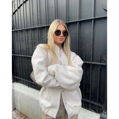 Milae | Damen Langarm Knopf Daunen Jacke | Winter