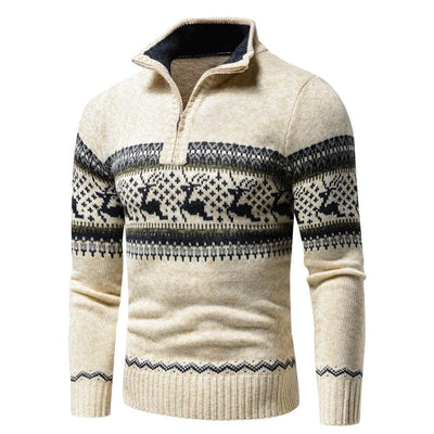 Weihnachts-Cardigan | Zip-Up | Stehkragen | Strickcardigan | Herren-Weihnachts-Shirts