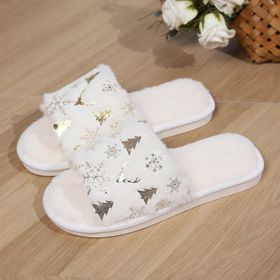Weihnachts-Hausschuhe – Slip-Ons – Plüsch – Winter-Hausschuhe – Hausschuhe