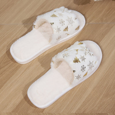 Weihnachts-Hausschuhe – Slip-Ons – Plüsch – Winter-Hausschuhe – Hausschuhe