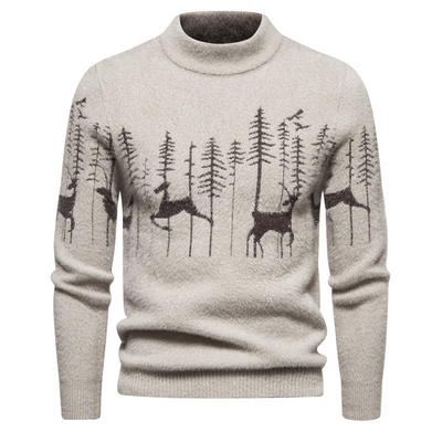 Weihnachts-Pullover – Herren-Strickpullover mit Rundhalsausschnitt und langen Ärmeln für den Winter