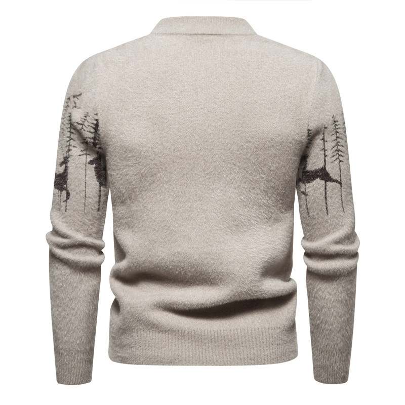 Weihnachts-Pullover – Herren-Strickpullover mit Rundhalsausschnitt und langen Ärmeln für den Winter
