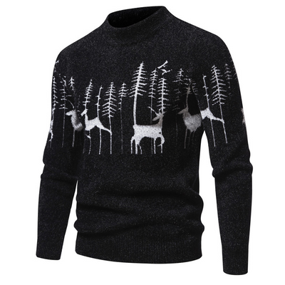Weihnachts-Pullover – Herren-Strickpullover mit Rundhalsausschnitt und langen Ärmeln für den Winter
