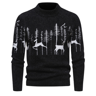 Weihnachts-Pullover – Herren-Strickpullover mit Rundhalsausschnitt und langen Ärmeln für den Winter