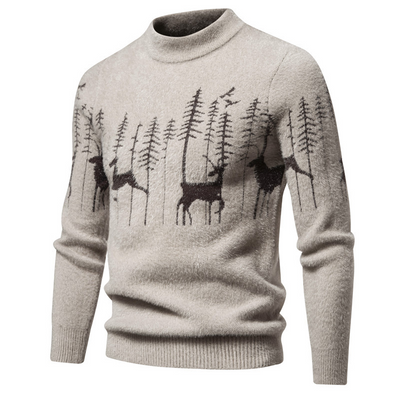 Weihnachts-Pullover – Herren-Strickpullover mit Rundhalsausschnitt und langen Ärmeln für den Winter