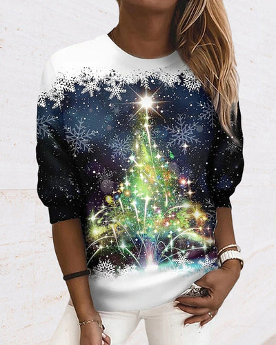 Weihnachts-Pullover - Lose Passform - Rundhalsausschnitt - Weihnachts-Sweatshirt - Damenbekleidung