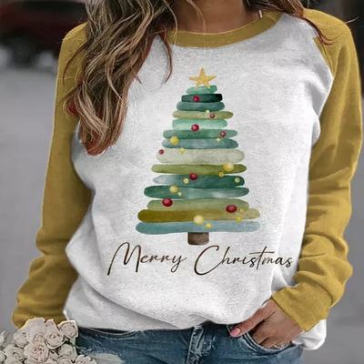 Weihnachts-Pullover – Weihnachtspullover mit Rundhalsausschnitt für Damen