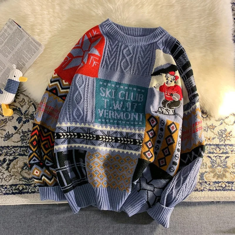 Weihnachts-Pullover – kuscheliger, locker sitzender, gestrickter Weihnachtspullover