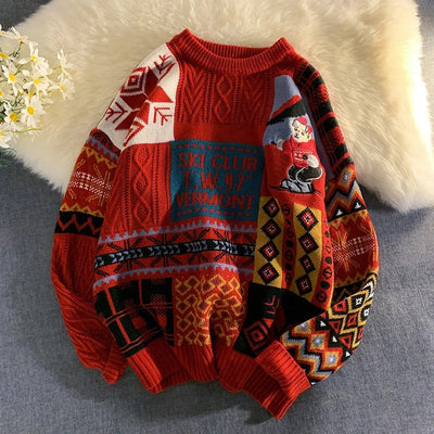 Weihnachts-Pullover – kuscheliger, locker sitzender, gestrickter Weihnachtspullover