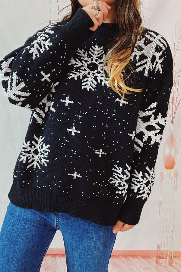 Weihnachts-Pullover mit Schneeflocken