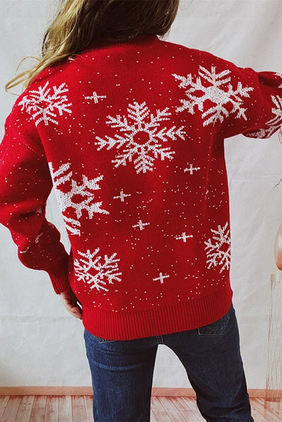 Weihnachts-Pullover mit Schneeflocken
