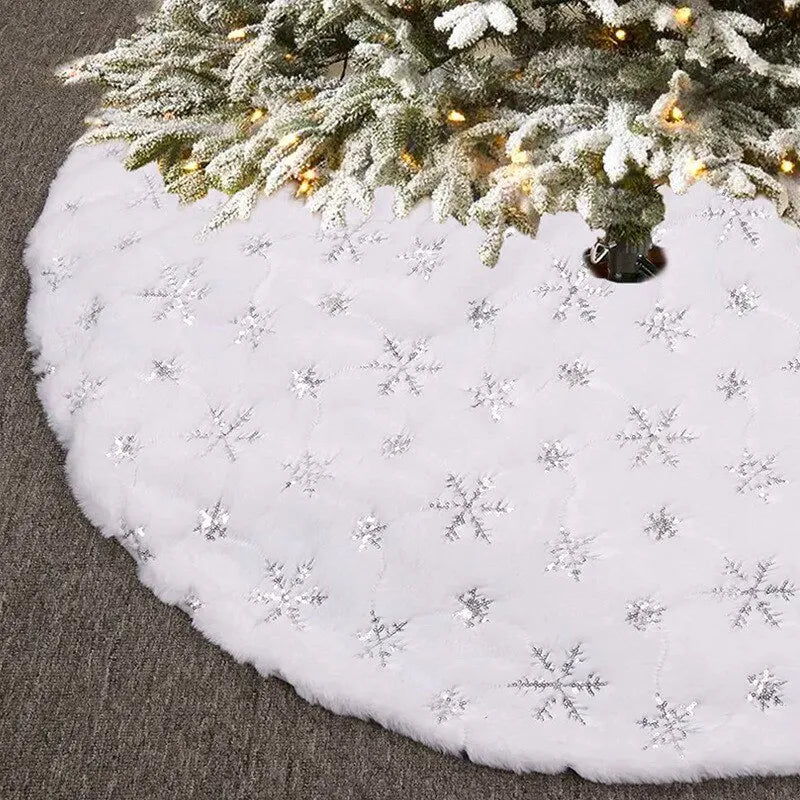 Weihnachtsbaumrock – rund – weiß – Weihnachtsvorleger – Weihnachtsdekoration
