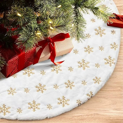 Weihnachtsbaumrock – rund – weiß – Weihnachtsvorleger – Weihnachtsdekoration