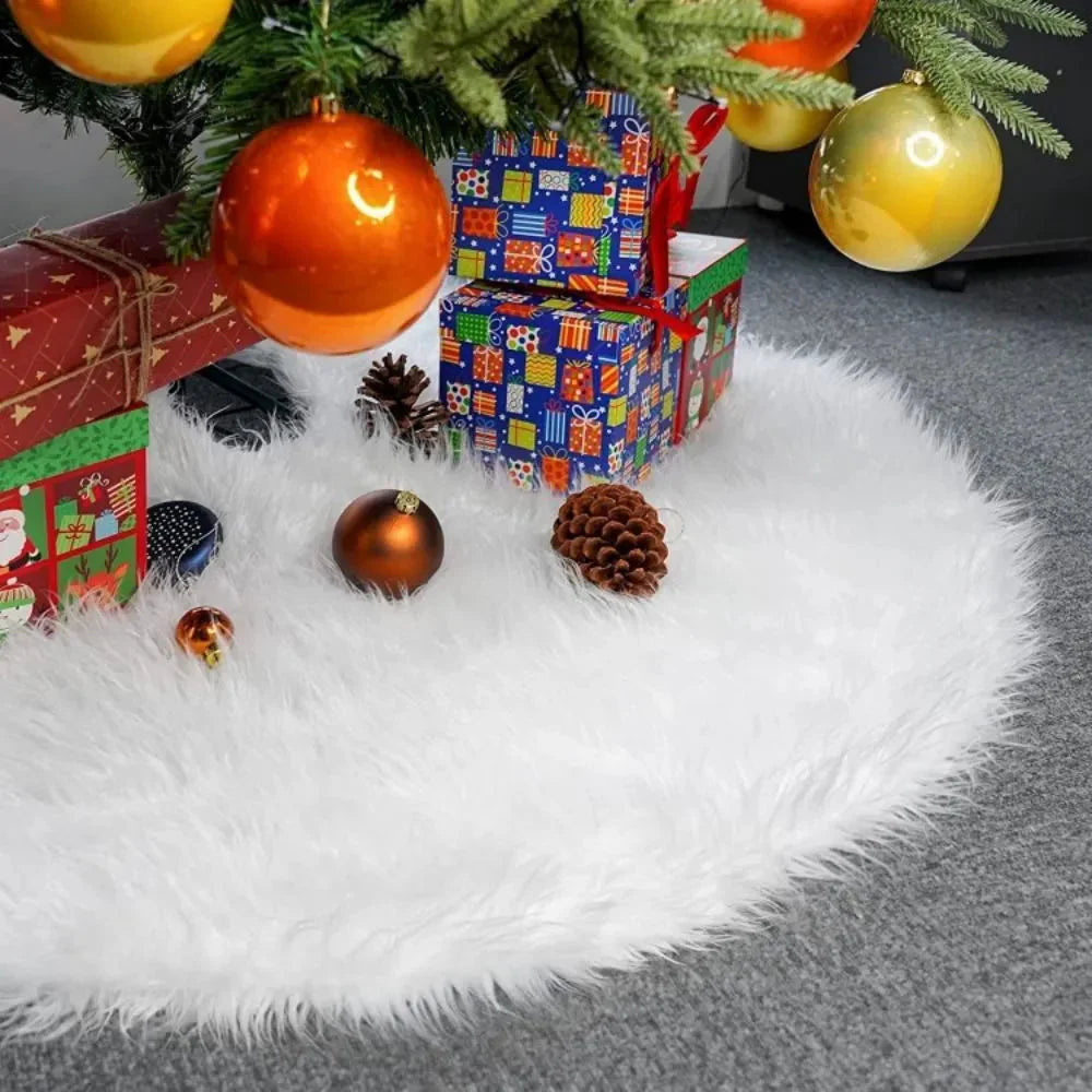 Weihnachtsbaumrock – rund – weiß – Weihnachtsvorleger – Weihnachtsdekoration