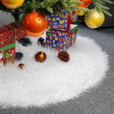 Weihnachtsbaumrock – rund – weiß – Weihnachtsvorleger – Weihnachtsdekoration