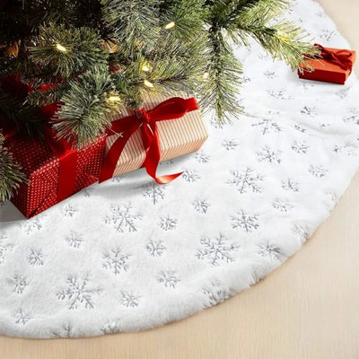 Weihnachtsbaumrock – rund – weiß – Weihnachtsvorleger – Weihnachtsdekoration