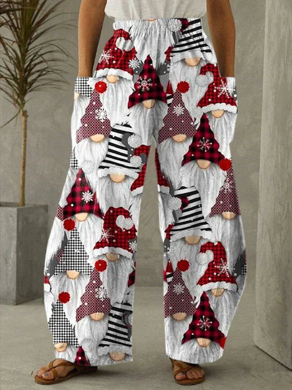 Weihnachtshose | Weites Bein | Elastische Taille | Lounge-Hose | Xmas Pj Pants